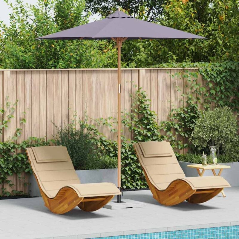 foto del prodotto parasol da giardino grigio scuro 240x260 cm in bamb vidaxl