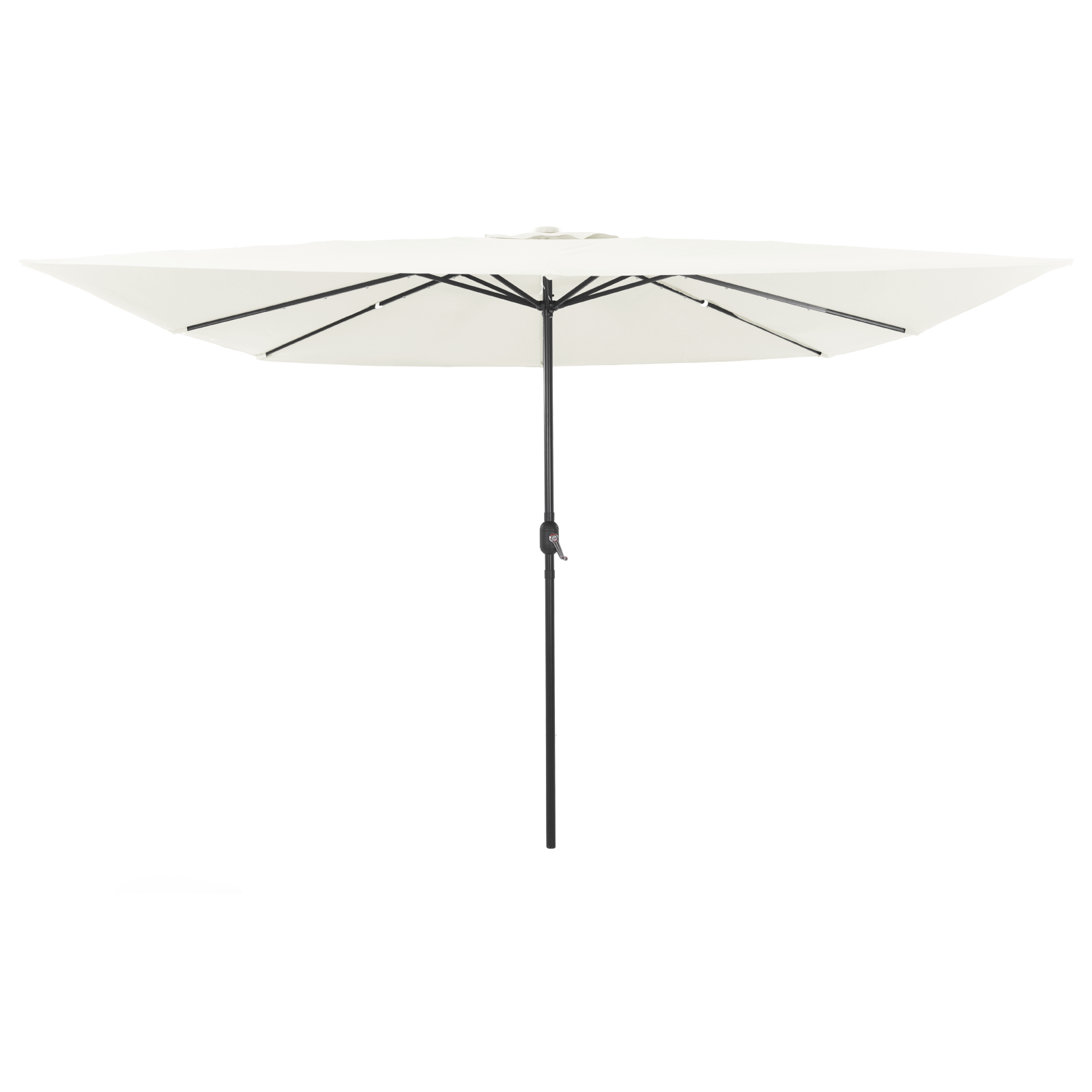 foto del prodotto parasol da giardino quadrato con luci led 295x245 cm bianco sabbia