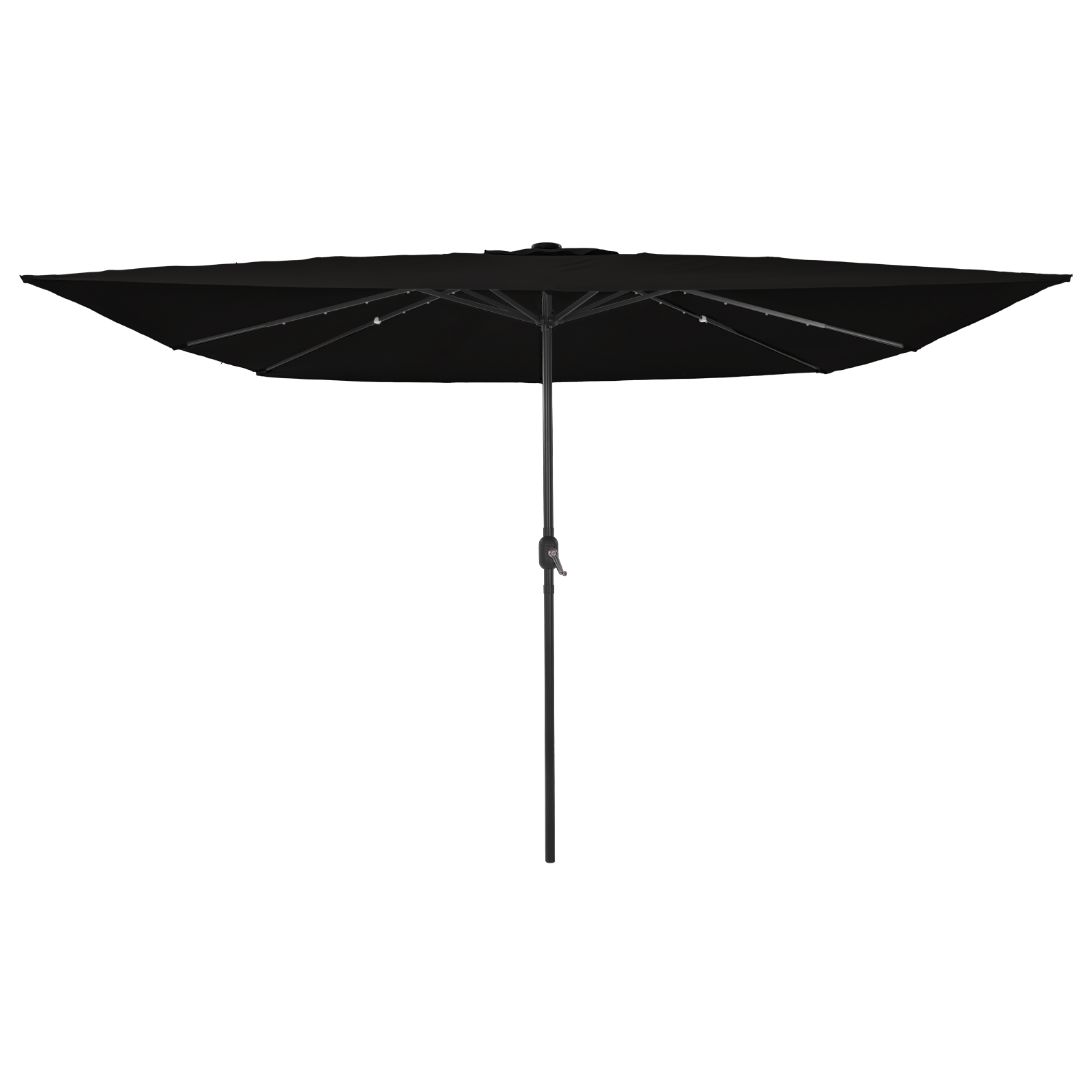 foto del prodotto parasol da giardino quadrato con luci led 295x245 cm nero