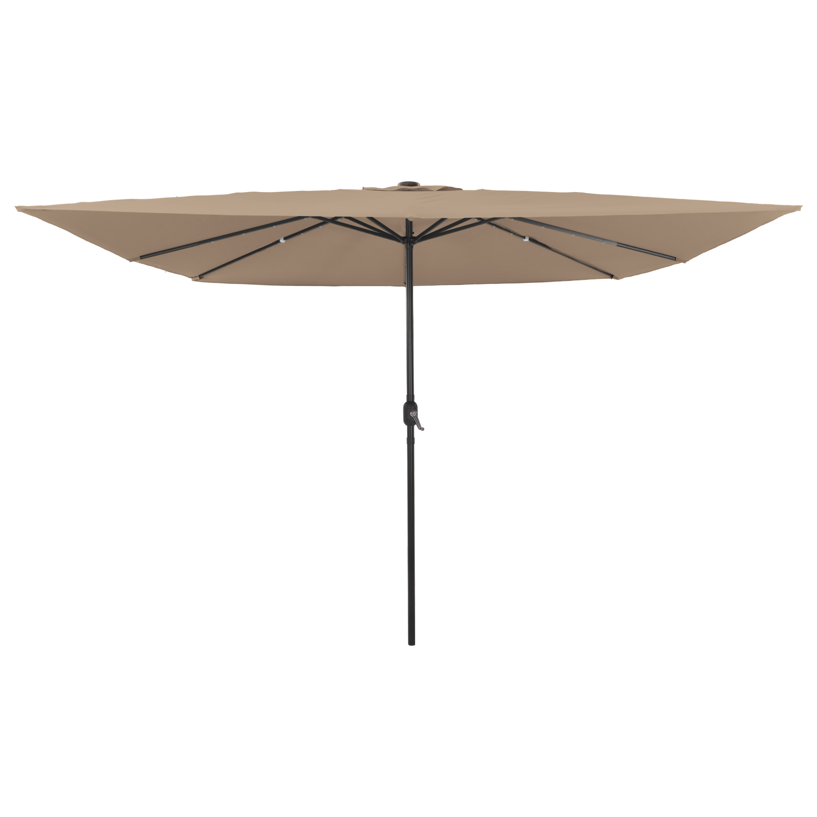 foto del prodotto parasol da giardino quadrato con luci led 295x245 cm tortora