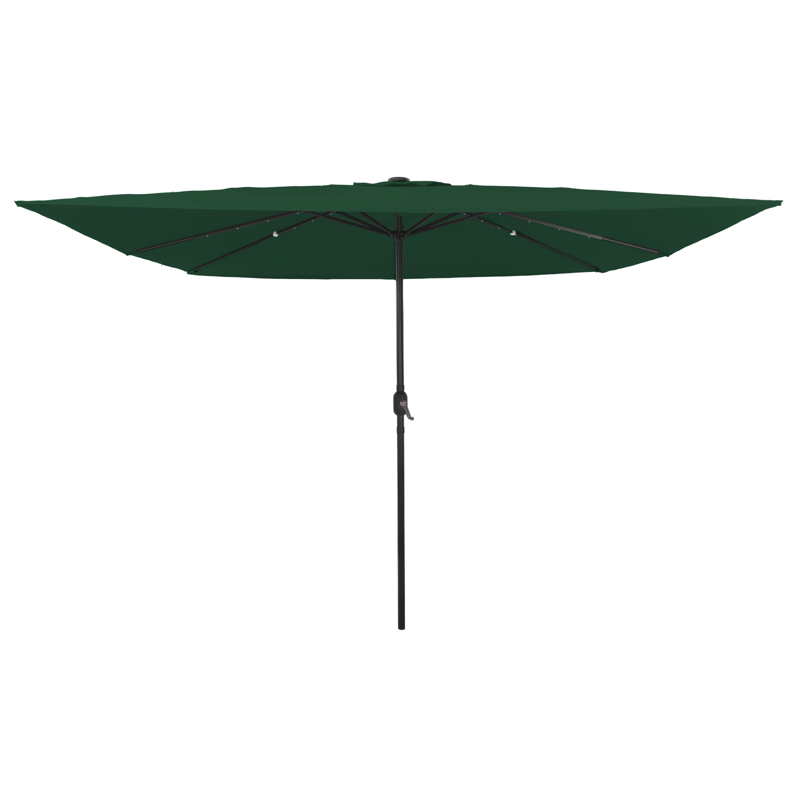 foto del prodotto parasol da giardino quadrato con luci led 295x245 cm verde