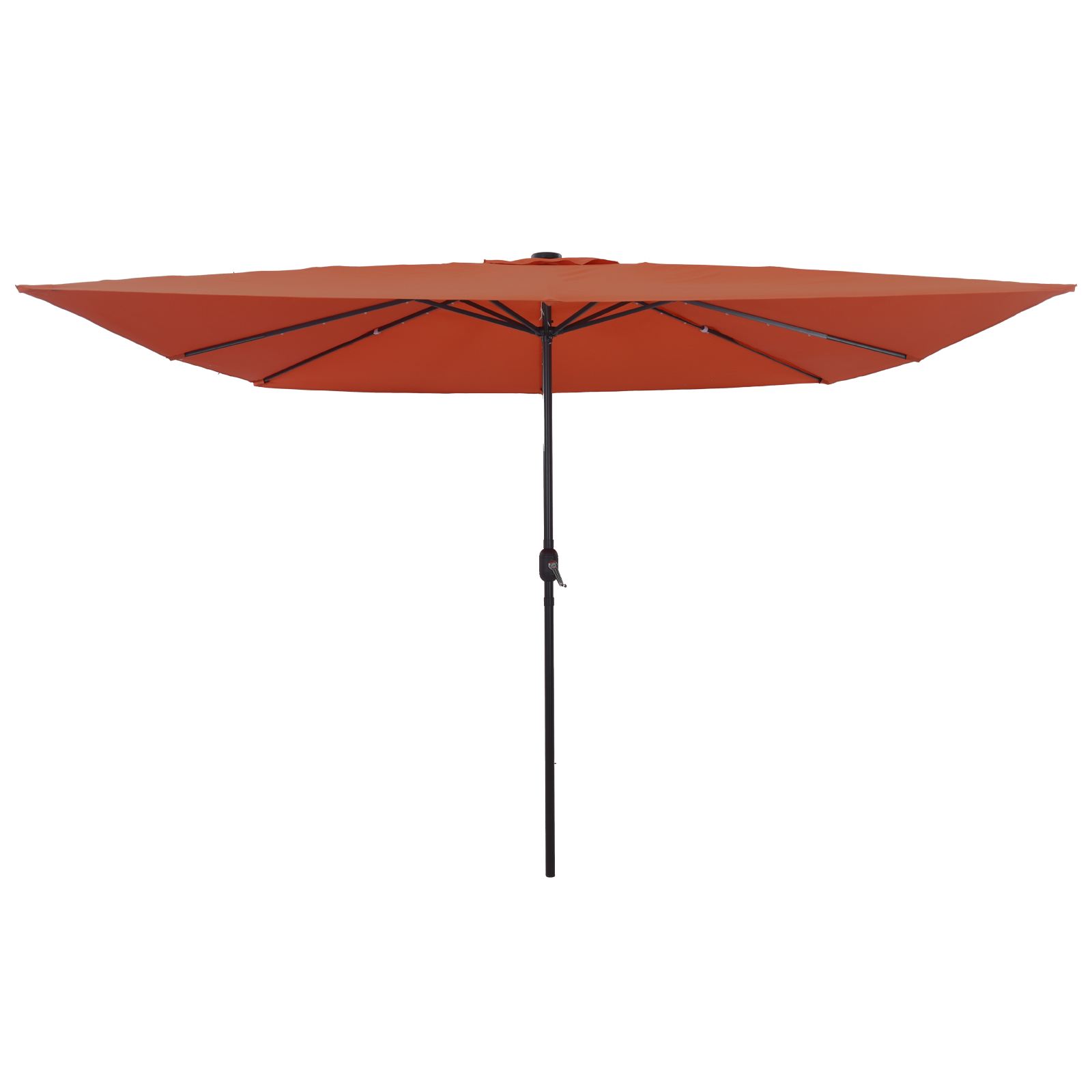 foto del prodotto parasol quadrato per giardino con luci led 295x245 cm terracotta
