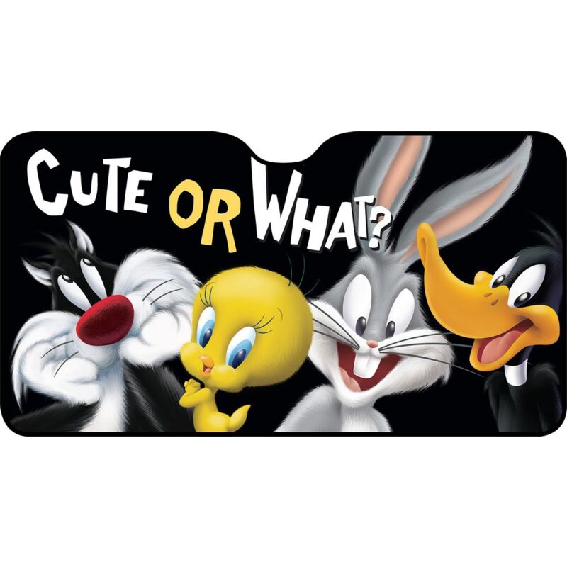 foto del prodotto parasole anteriore auto bambino bambina looney tunes 130x70 cm bugs bunny daffy duck titti silvestro sole protezione viaggi