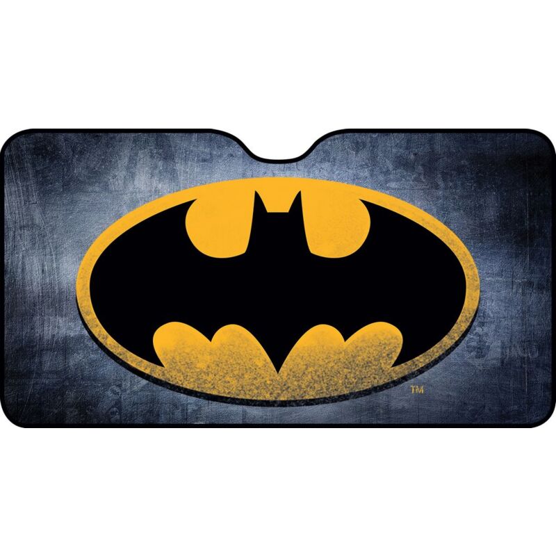 foto del prodotto parasole anteriore auto viaggio 130 x 70cm supereroe uomo pipistrello giallo nero