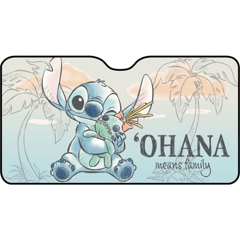 foto del prodotto parasole anteriore parabrezza auto lilo &amp; stitch 130x70cm bambino bambina con grafica stitch su fondo lilla