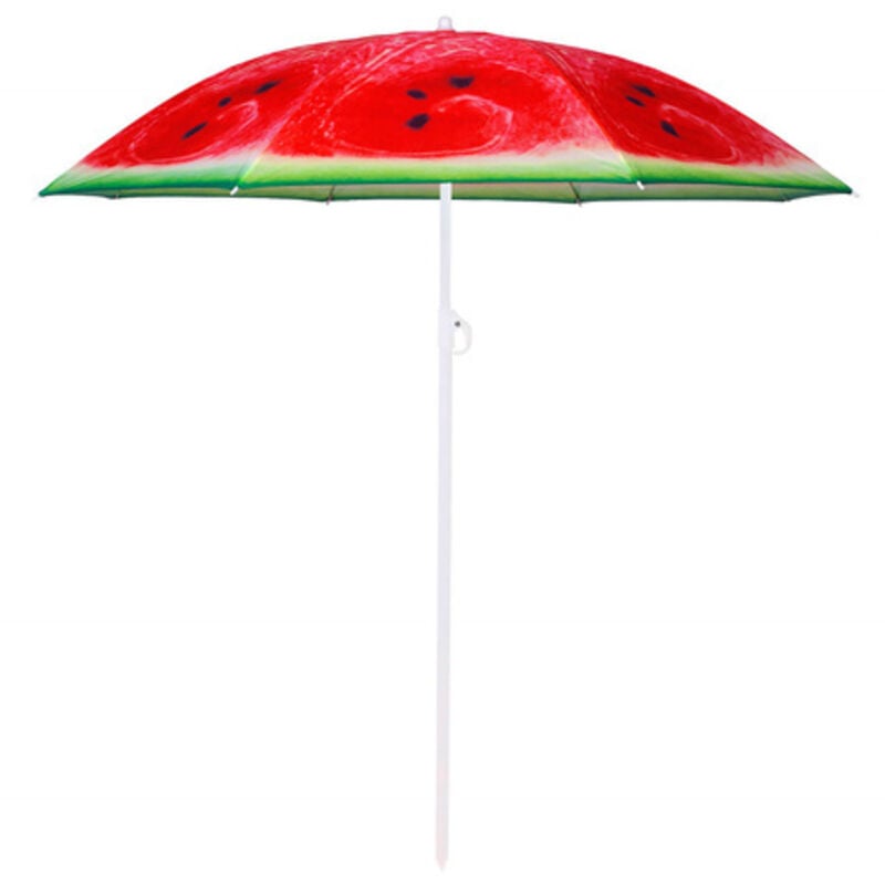 foto del prodotto parasole da spiaggia 180 cm, ombrellone da giardino rosso verde anguria.