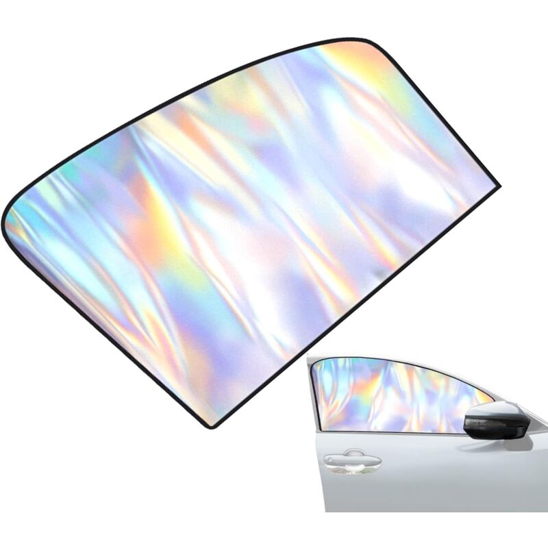 foto del prodotto parasole per auto, parasole pieghevole per parabrezza anteriore, isolamento termico anti uv, parasole laser argento titanio per auto finestrino