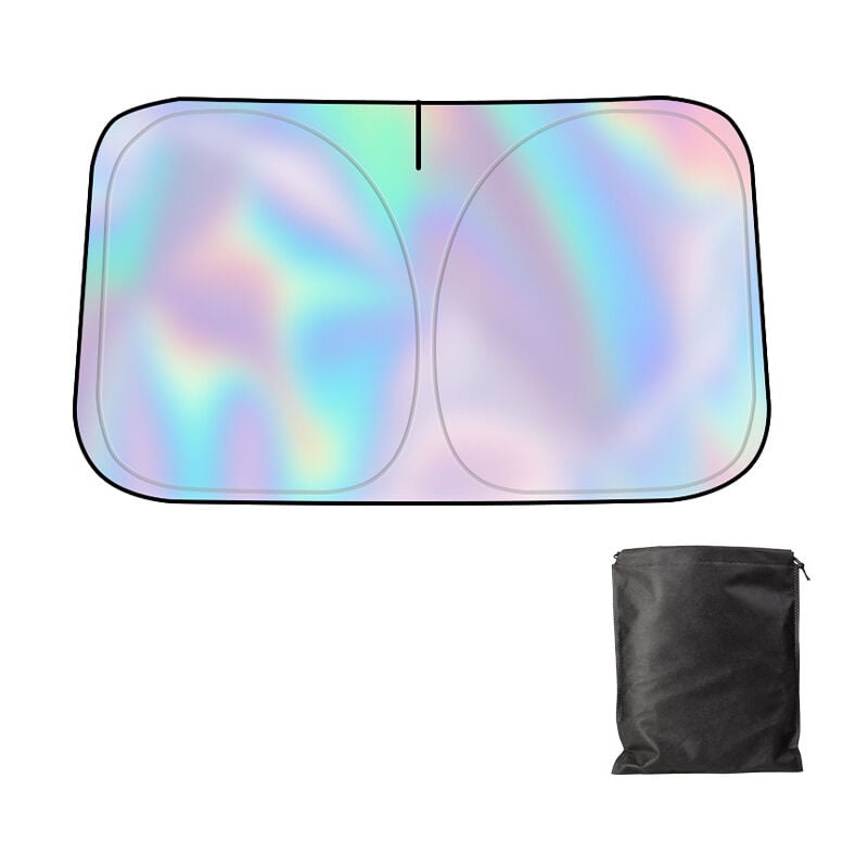 foto del prodotto parasole per auto, parasole pieghevole per parabrezza anteriore, isolamento termico anti uv, parasole per auto, parasole laser argento titanio,