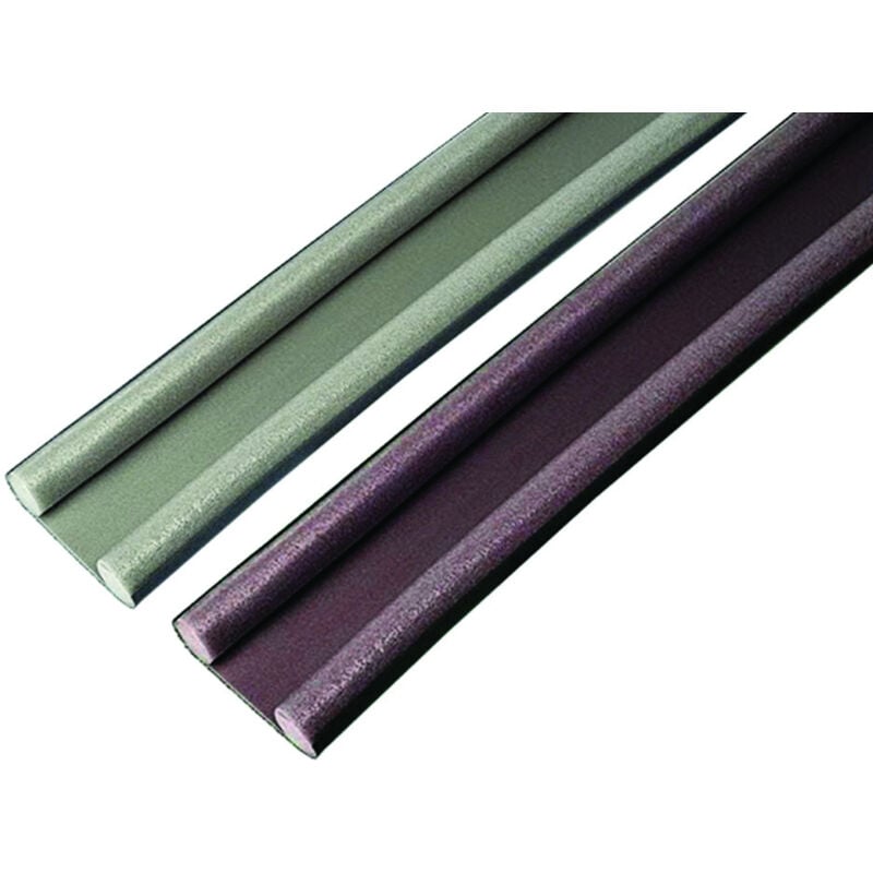 foto del prodotto paraspifferi sottoporta doppia protezione cm 95x25 mm - marrone