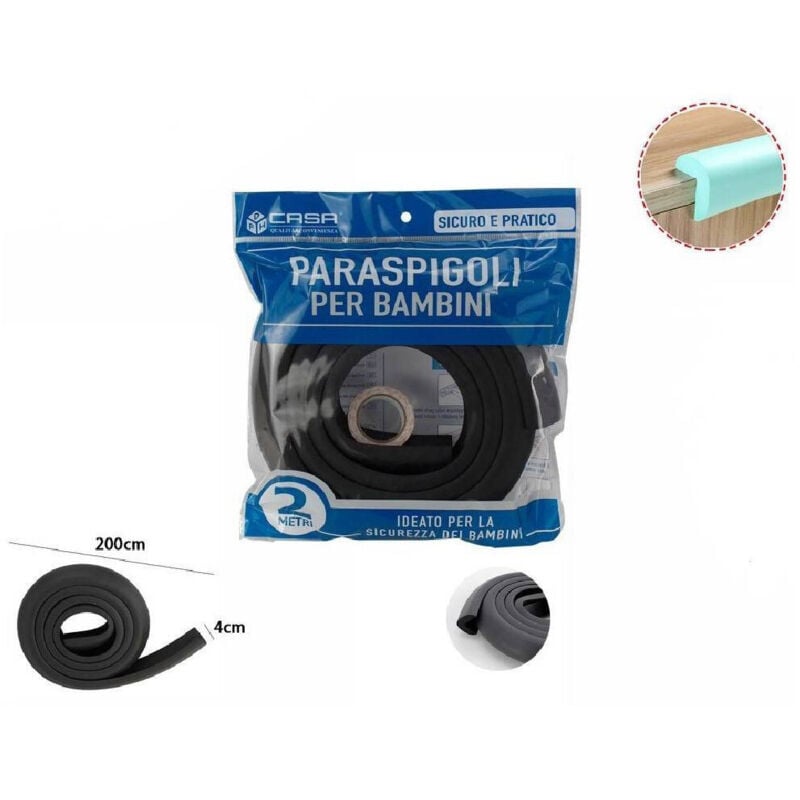 foto del prodotto paraspigoli sicurezza bordo tavolo coprispigoli bambini neonati 2 mt nero 69632 trade shop traesio