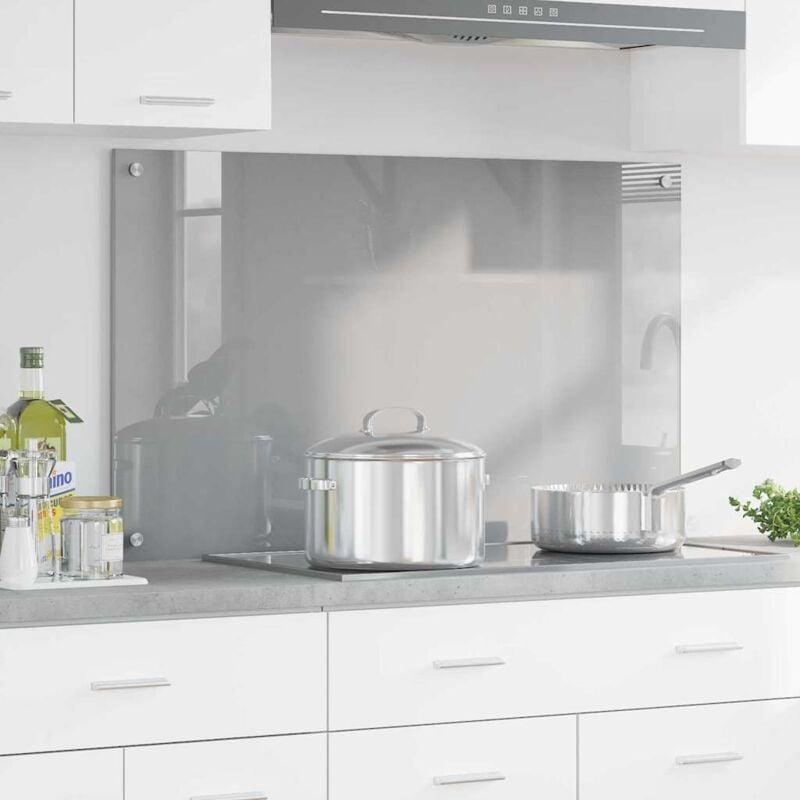 foto del prodotto paraspigolo cucina grigio chiaro 100x60x0,6 cm vetro temperato vidaxl