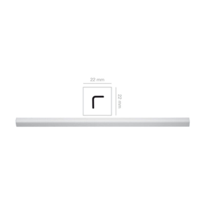 foto del prodotto paraspigolo polist.hd bianco mm. 22x22x3 ml.. prezzo per 1 pezzo.