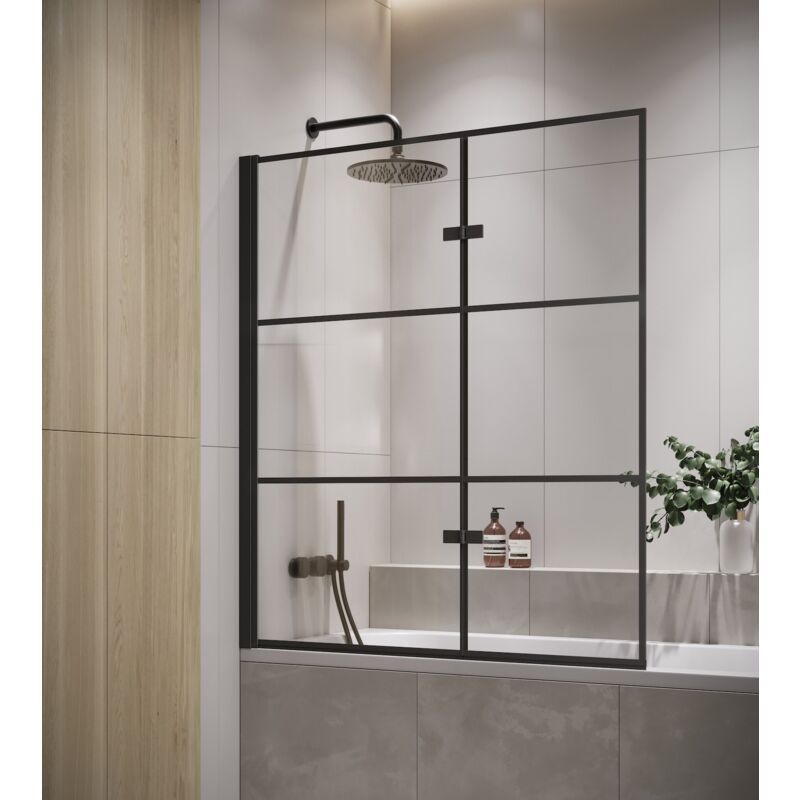 foto del prodotto parate vasca da bagno berkan 120 x 140 cm nero 5mm con rivestimento