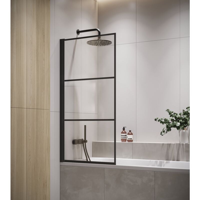 foto del prodotto parate vasca da bagno berkan 60 x 140 cm nero 5mm con rivestimento