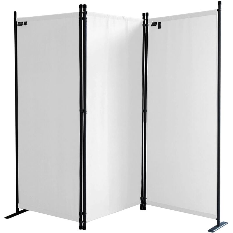 foto del prodotto paravent 3 teilig 170 x 165 cm stoff raumteiler trennwand balkon sichtschutz stellwand faltbar wei