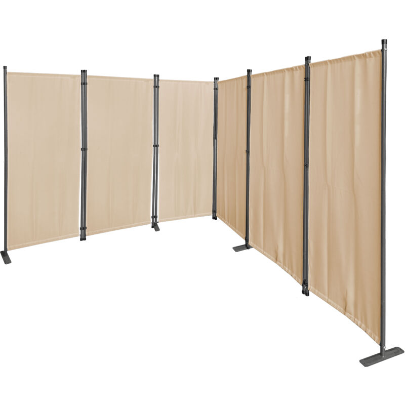 foto del prodotto paravent 6 teilig 340x165cm stoff raumteiler trennwand balkon sichtschutz stellwand faltbar sand