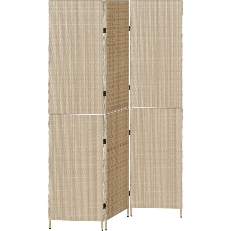 foto del prodotto paravento 3 pannelli pieghevole beige 147x180 cm in polyrattan vidaxl