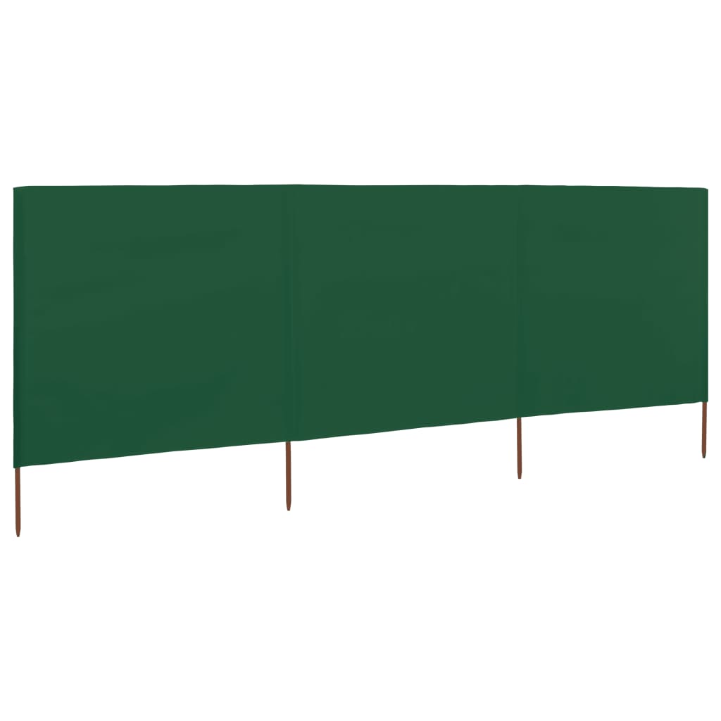 foto del prodotto paravento a 3 pannelli in tessuto 400x120cm verde cod mxl 15827