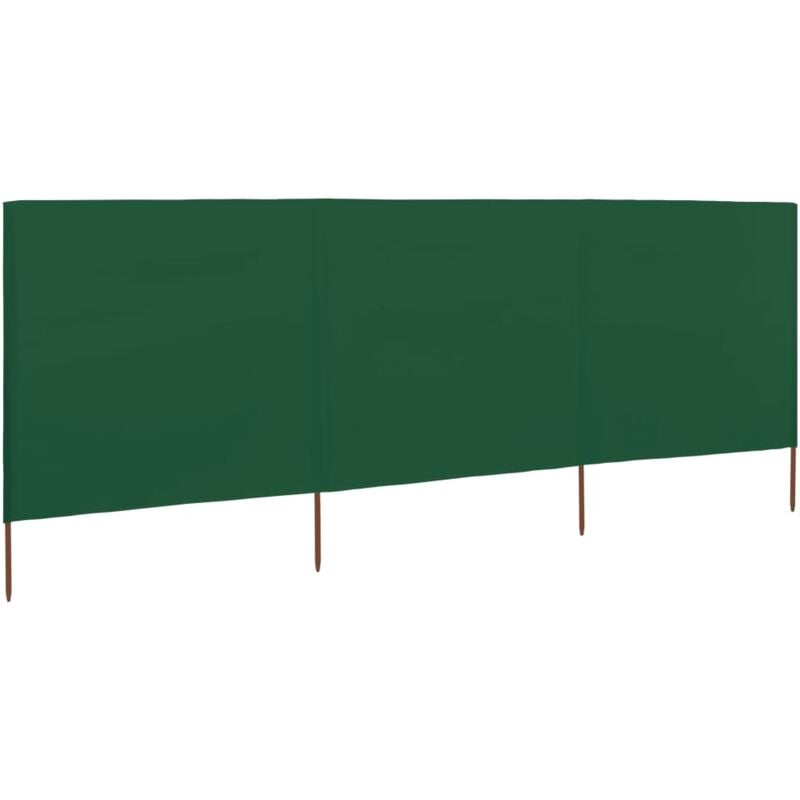 foto del prodotto paravento a 3 pannelli in tessuto 400x120cm verde vidaxl