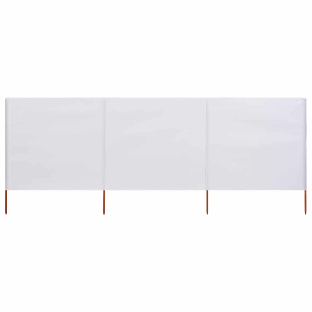 foto del prodotto paravento a 3 pannelli in tessuto 400x160 cm bianco sabbia cod mxl 54709