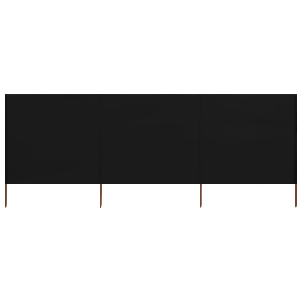 foto del prodotto paravento a 3 pannelli in tessuto 400x160 cm nero cod mxl 54724