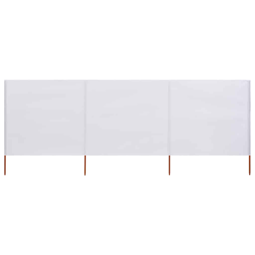 foto del prodotto paravento a 3 pannelli in tessuto 400x80 cm bianco sabbia cod mxl 18508