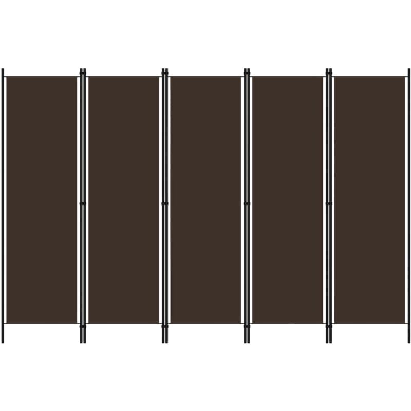 foto del prodotto paravento a 5 pannelli marrone 250x180 cm vidaxl