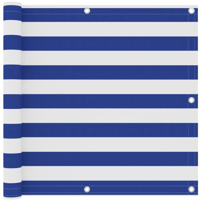 foto del prodotto paravento balcone bianco e blu 90x600 cm tessuto oxford vidaxl