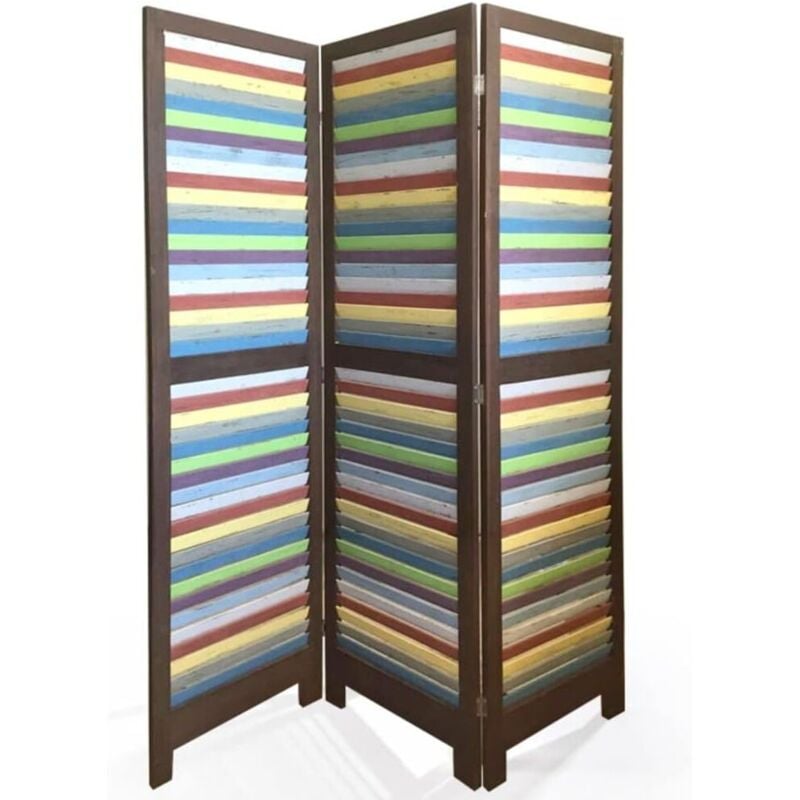 foto del prodotto paravento country 132x3xh168cm multicolore washed