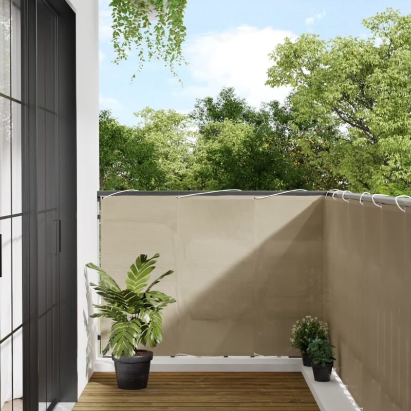 foto del prodotto paravento da balcone beige 120x700 cm 100 poliestere oxford vidaxl