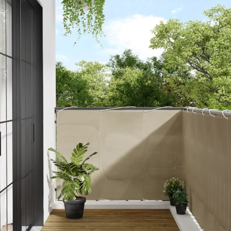 foto del prodotto paravento da balcone beige 120x800 cm 100 poliestere oxford vidaxl