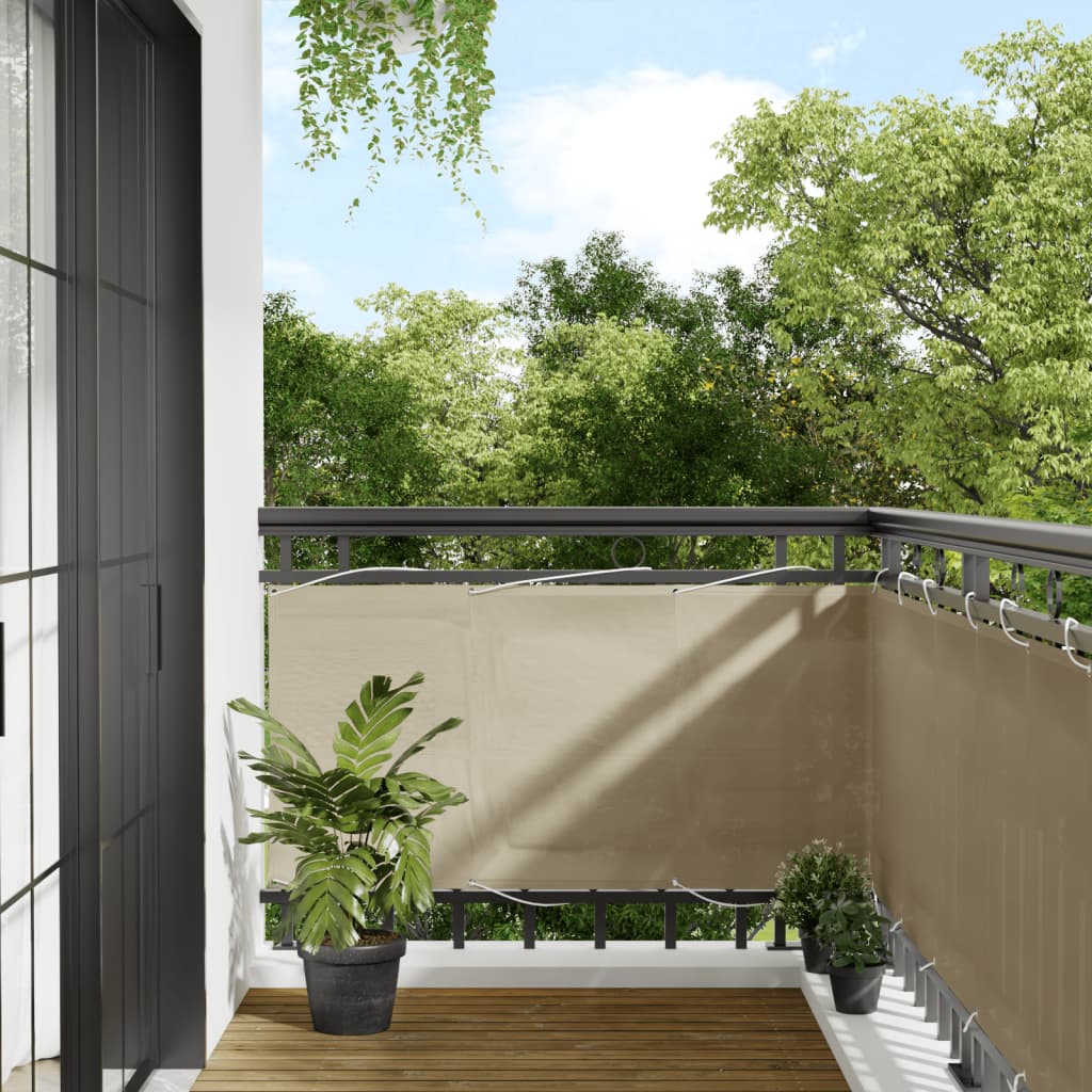 foto del prodotto paravento da balcone beige 75x700 cm 100 poliestere oxfordcod mxl 114041
