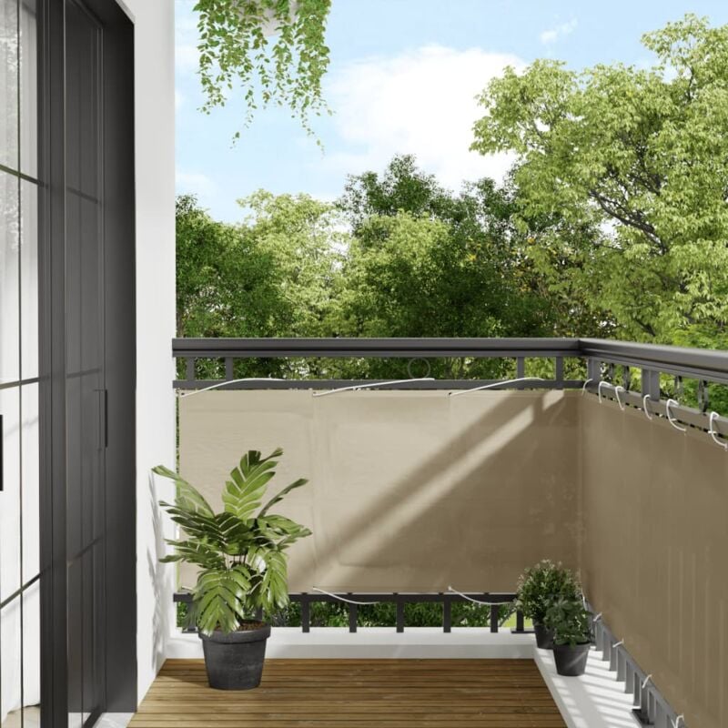 foto del prodotto paravento da balcone beige 75x800 cm 100 poliestere oxfordcod mxl 92655