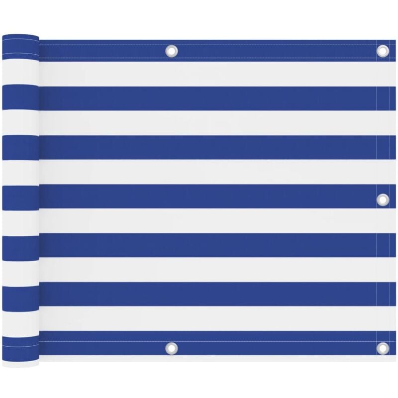 foto del prodotto paravento da balcone bianco e blu 75x400 cm tessuto oxford vidaxl