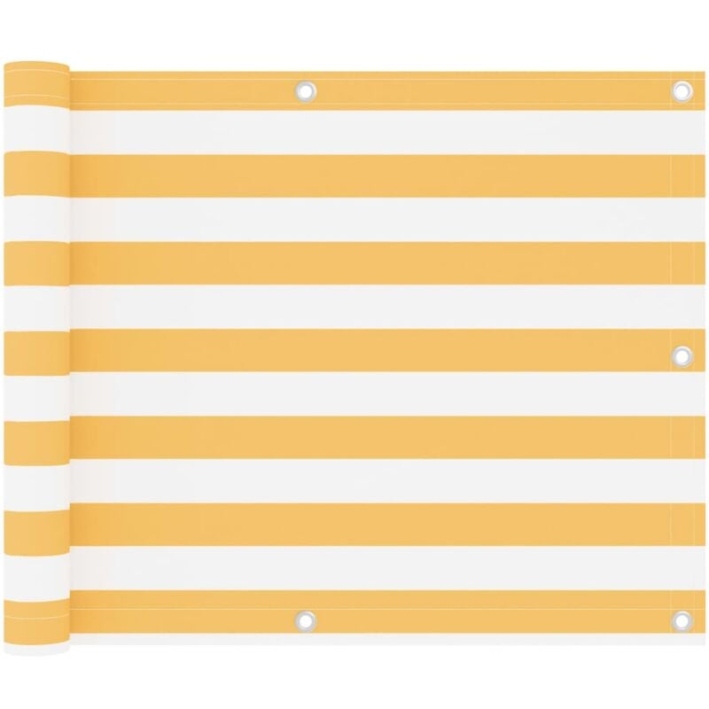 foto del prodotto paravento da balcone bianco e giallo 75x600 cm tessuto oxford vidaxl