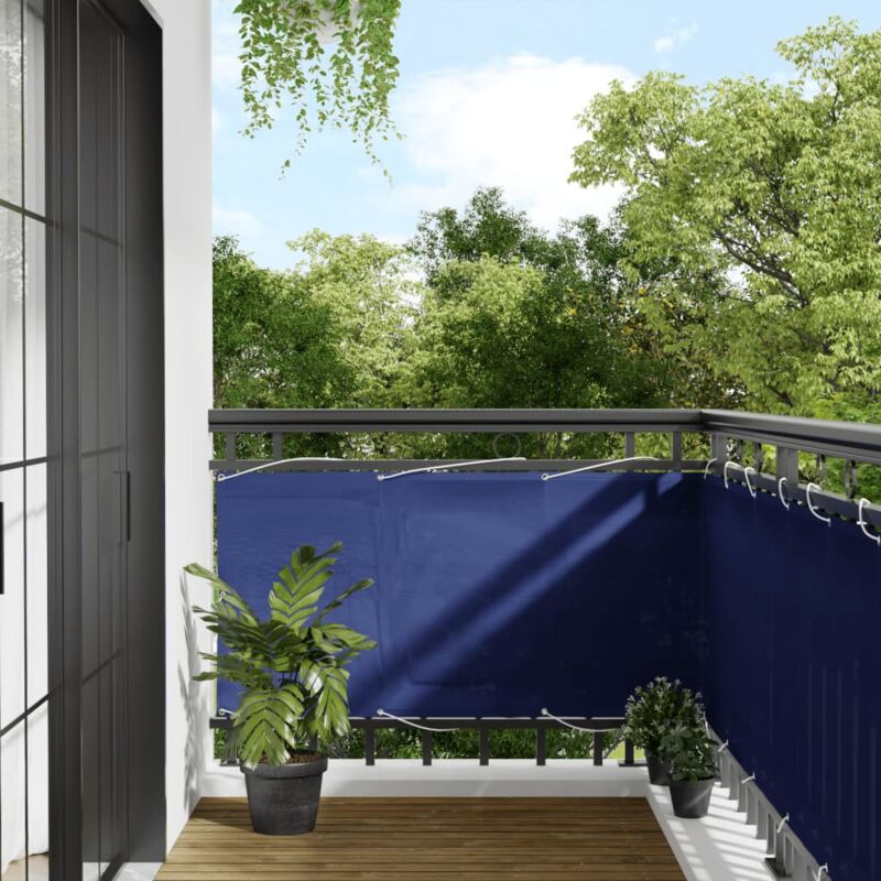 foto del prodotto paravento da balcone blu 75x700 cm 100 poliestere oxford vidaxl