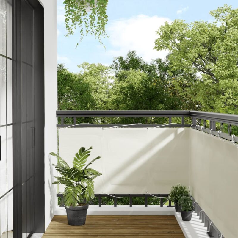 foto del prodotto paravento da balcone crema 75x700 cm 100 poliestere oxford vidaxl