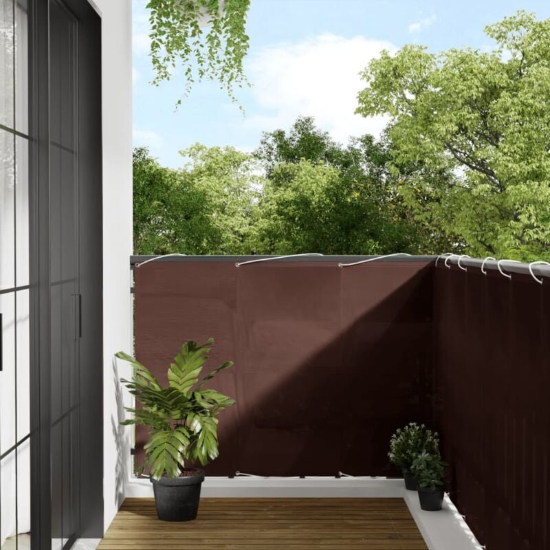 foto del prodotto paravento da balcone marrone 120x1000 cm 100% poliestere oxford - vidaxl