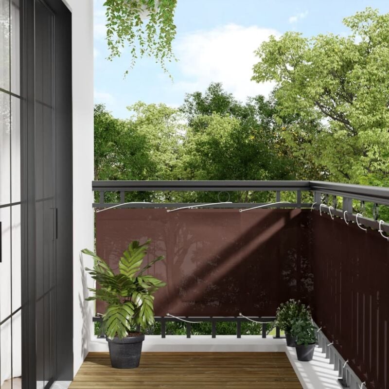 foto del prodotto paravento da balcone marrone 75x700 cm 100 poliestere oxford vidaxl