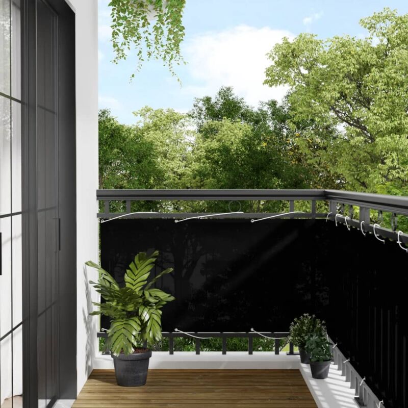 foto del prodotto paravento da balcone nero 75x700 cm 100 poliestere oxford vidaxl