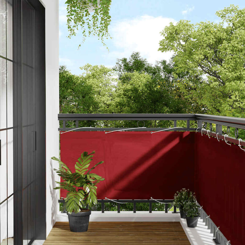 foto del prodotto paravento da balcone rosso 75x1000 cm 100 poliestere oxford vidaxl