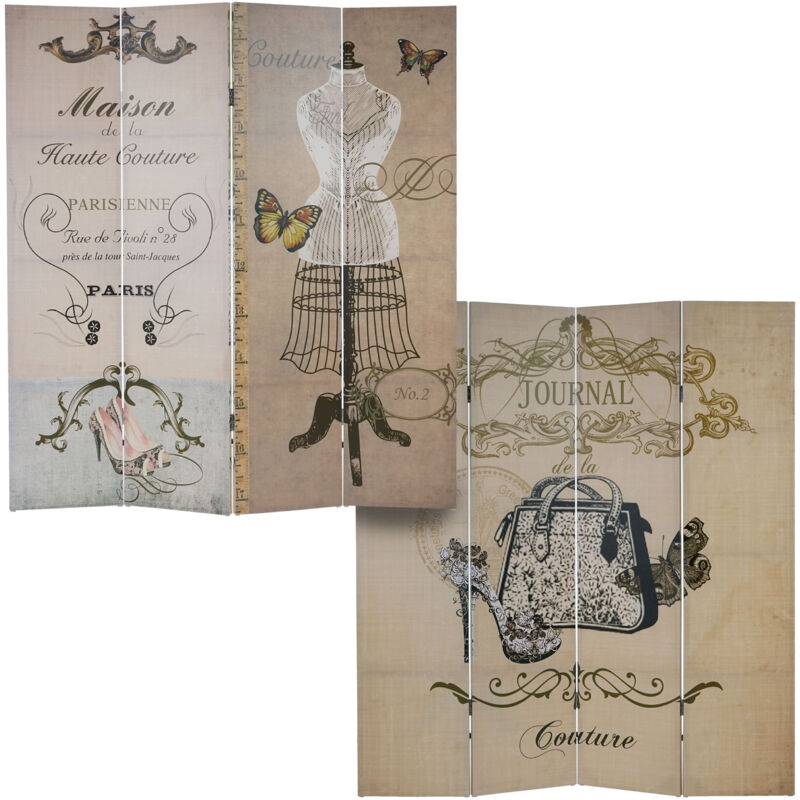 foto del prodotto paravento divisore doppia immagine separ decorativo 4 pannelli t234 160x180cm boudoir