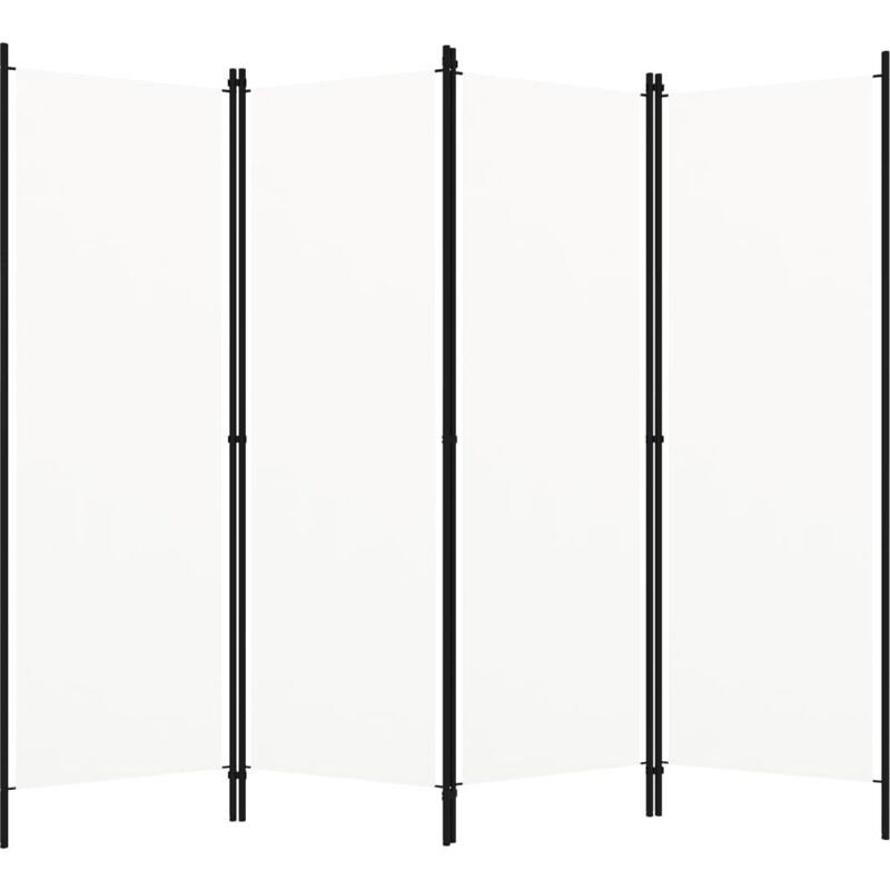 immagine 0 del prodotto paravento divisorio 4 pannelli 200 x 180 cm in tessuto bianco e ferro dec030838