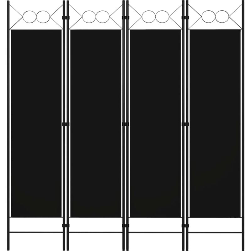 foto del prodotto paravento divisorio a 4 pannelli ,separ per interni ed esterni nero 160x180 cm itd47767