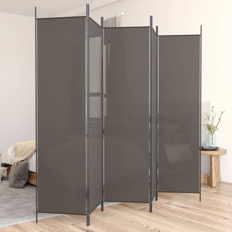 foto del prodotto paravento,divisorio a 5 pannelli,frangivista separ divisorio per ambienti antracite 250x220 cm tessuto bev93765 bonnevie