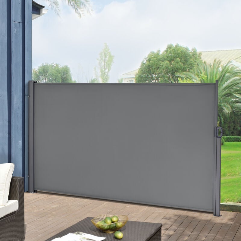 foto del prodotto paravento estraibile mulhac n schermo solare verticale barriera privacy 180x300 cm grigio medio pro.tec