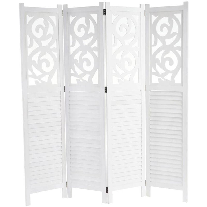 foto del prodotto paravento in legno bianco 4 ante 170x160 cm par04035