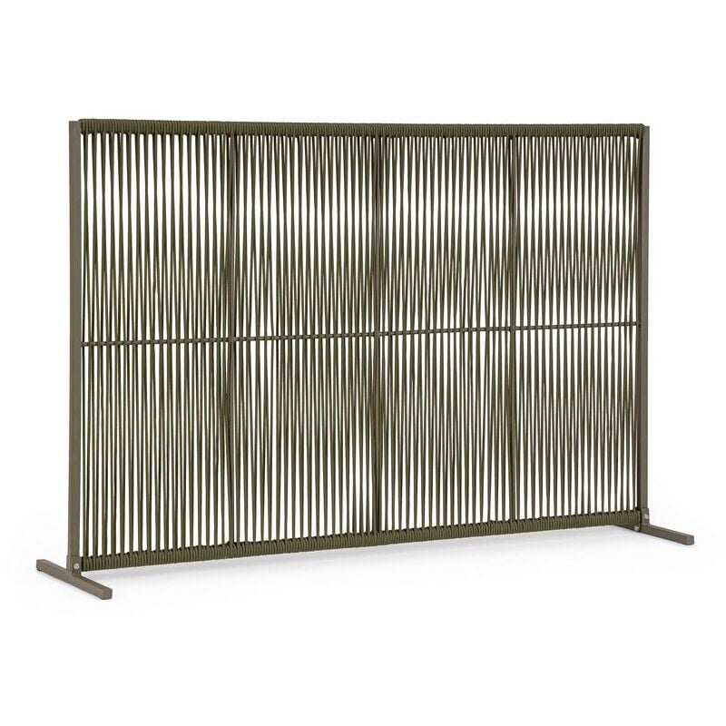 foto del prodotto paravento paxson alluminio tortora corda polyestere verde 180x30x120 bizzotto
