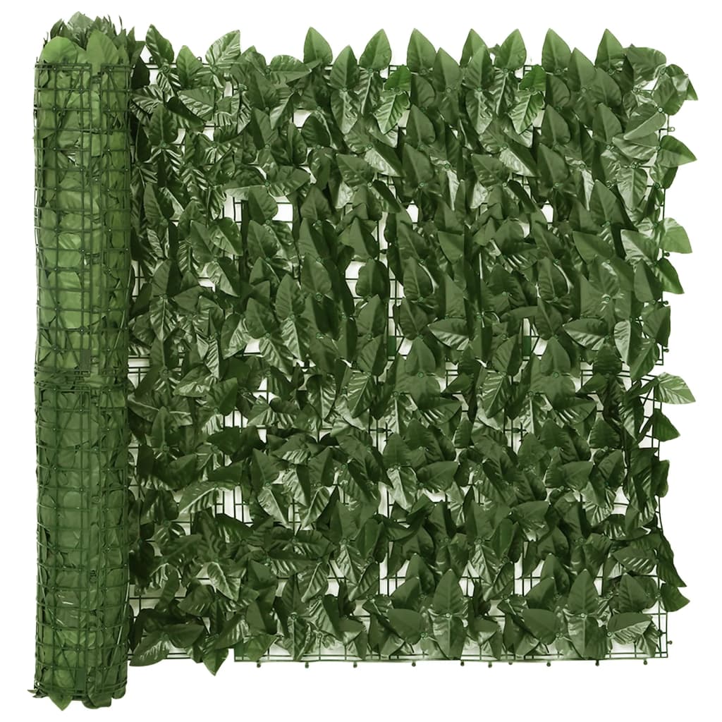 foto del prodotto paravento per balcone protezione privacy paravento con foglie verde scuro 500 x 75 cm 02 0010010