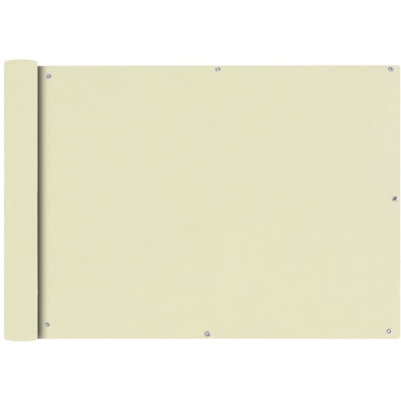 foto del prodotto paravento per balcone, protezione privacy, paravento in tessuto oxford 75 x 400 cm crema